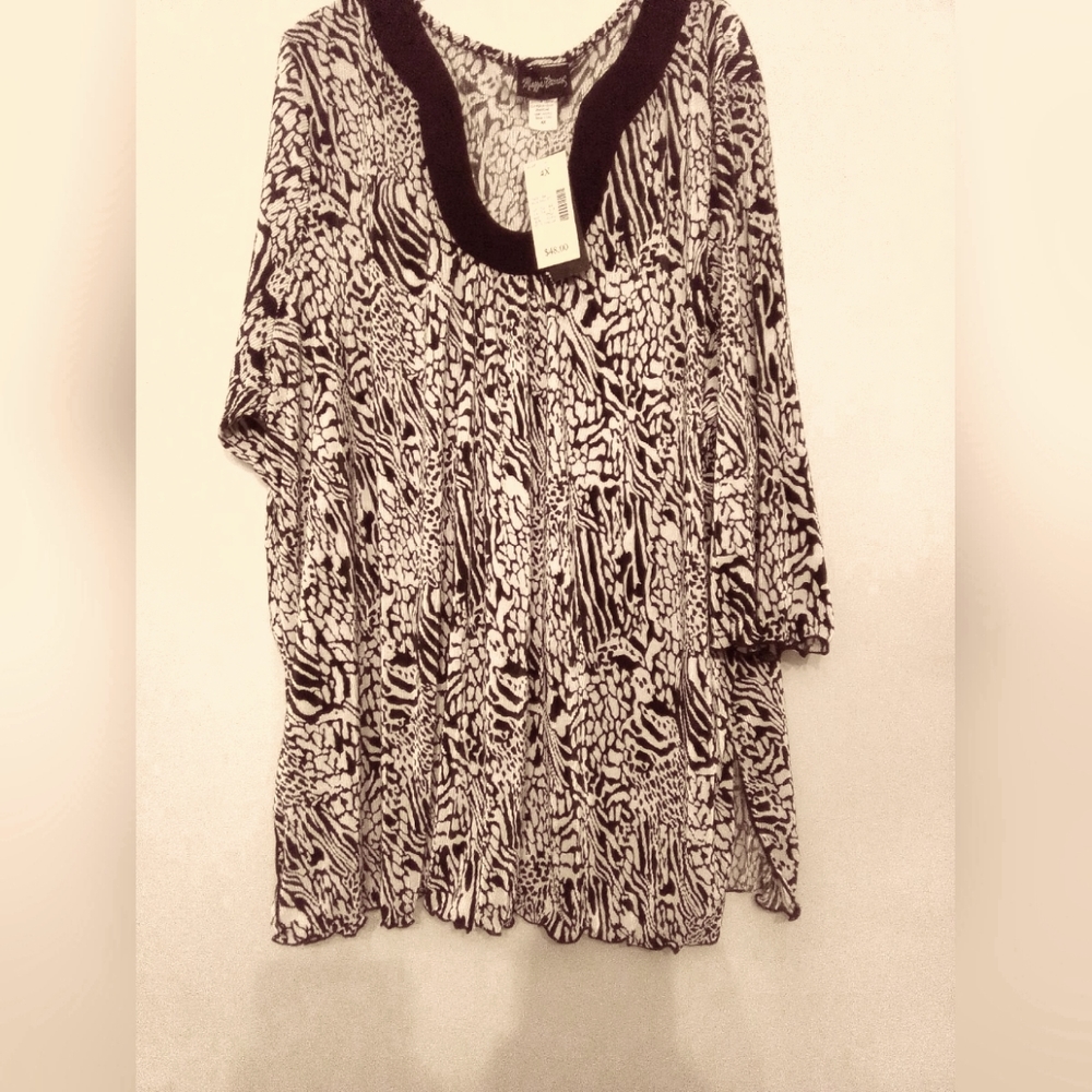 Black and White Blouse